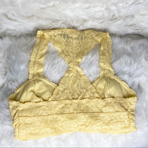 HOST PICK 🎉 FREE PEOPLE Racerback Yellow Lace Bralette - Picture 6 of 7